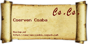 Cserven Csaba névjegykártya