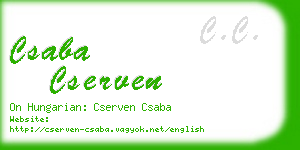 csaba cserven business card